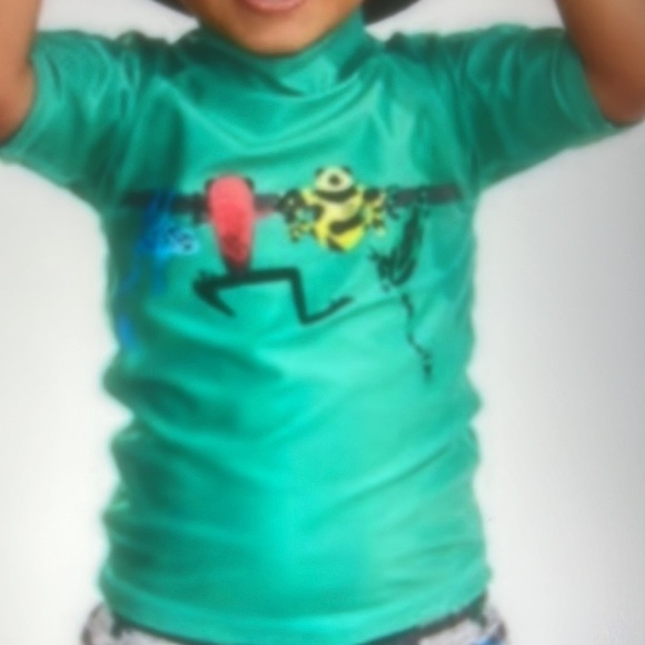 UVSKINZ Green Frog Rashguard Shirt Toddler Size 3 - Picture 1 of 6